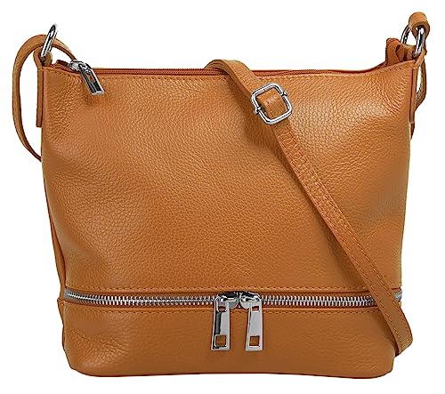 Cluty Umhängetasche echt Leder Damen | Made in Italy, verstellbarer Schultergurt, Handtasche mit Reißverschlüssen, verstärkter Boden | 020960 von Cluty