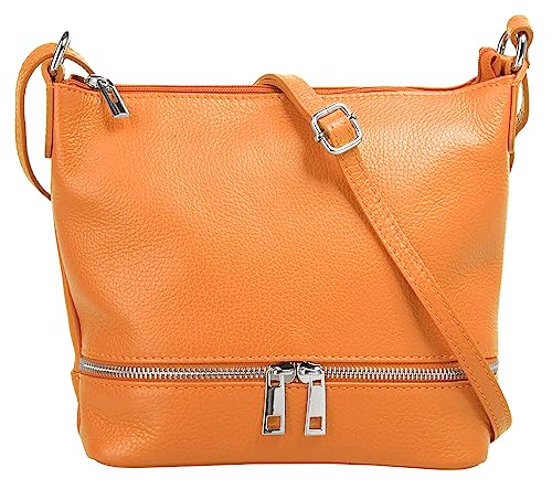 Cluty Umhängetasche echt Leder Damen | Made in Italy, verstellbarer Schultergurt, Handtasche mit Reißverschlüssen, verstärkter Boden | 020960 von Cluty