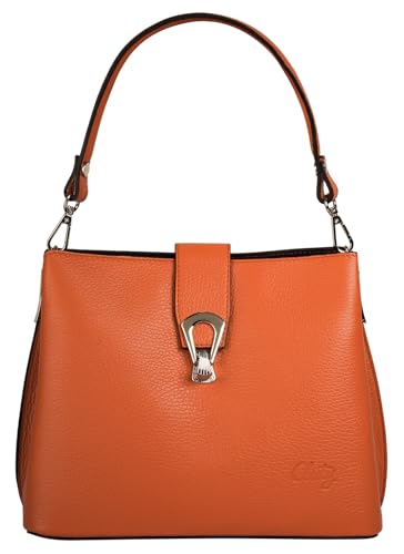 Cluty Umhängetasche echt Leder Damen | Made in Italy | elegante City Bag | Shopper mit Drehverschluss | 101015 von Cluty