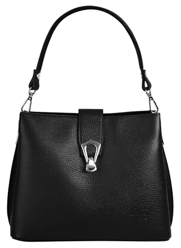 Cluty Umhängetasche echt Leder Damen | Made in Italy | elegante City Bag | Shopper mit Drehverschluss | 101015 von Cluty