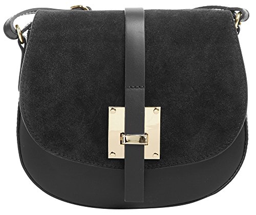 Cluty Umhängetasche schwarz echt Leder Damen - 018970 von Cluty