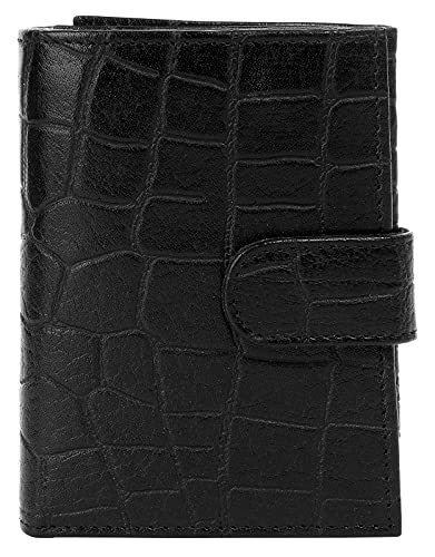 Cluty kleine Geldbörse im Hochformat Echt Leder Damen | Portemonnaie mit Druckknopf, Brieftasche mit Münzfach, Kartenetui aus Rindleder | 021146 von Cluty