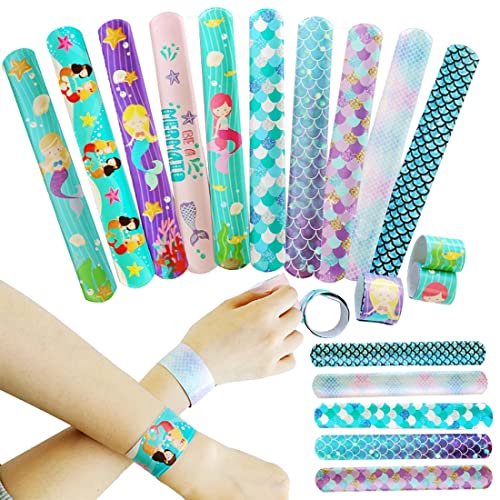 10 Pcs Schnapparmbänder für Kinder, Bunte Armbänder mit Meerjungfrau Schnapparmbänder Mitgebsel Kindergeburtstag Gastgeschenke, für Kinder Mädchen von Clyhon