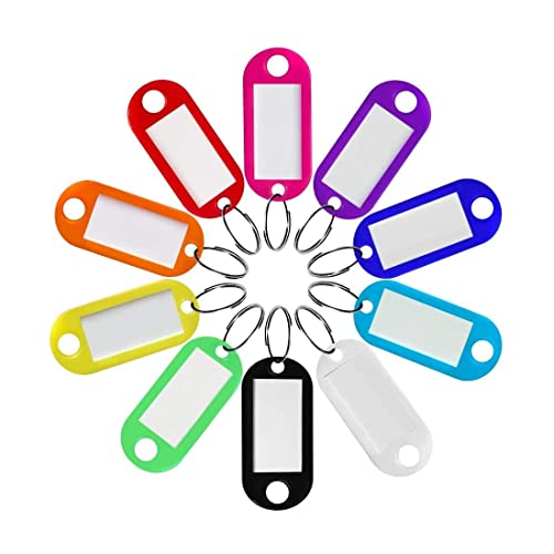 Clyhon 13 Stück Kunststoff Schlüsselanhänger Schlüsselschilder Etiketten Schlüsselbund Etiketten Tags Schlüssel Anhänger Schlüsseletiketten für Zuhause Büros Pet ID Koffer （Zehn Farben） von Clyhon