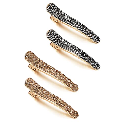 Clyhon 4 Stück Klaue Clips Haarklammern für Frauen Mädchen Metall Goldene rutschfeste große Haarklauenclip rutschfeste Haarspangen mit starkem Halt Halbmond Haarnadel für dickes dünnes Haar von Clyhon