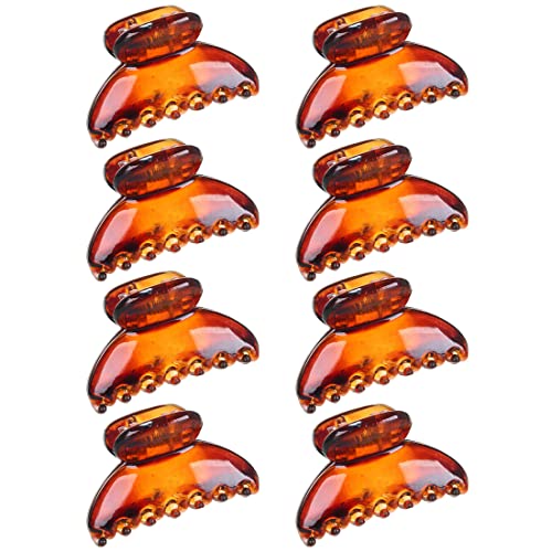 Clyhon 8 Stück Mini-Haarspangen, Haarklammer Klein, Kunststoff-Haarklammern, Haarspangen Mini für Mädchen Frauen,Braun von Clyhon