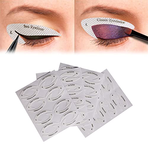 Clyhon Eyeliner Schablone Lidschatten Schablone, Eyeliner Schablone Sticker & Lidschatten Schablonen Sticker Kit, Augen Make up Schablone, Cat Eyes Make up Tool Eyes Winged Eyeliner Tape 64PCS von Clyhon