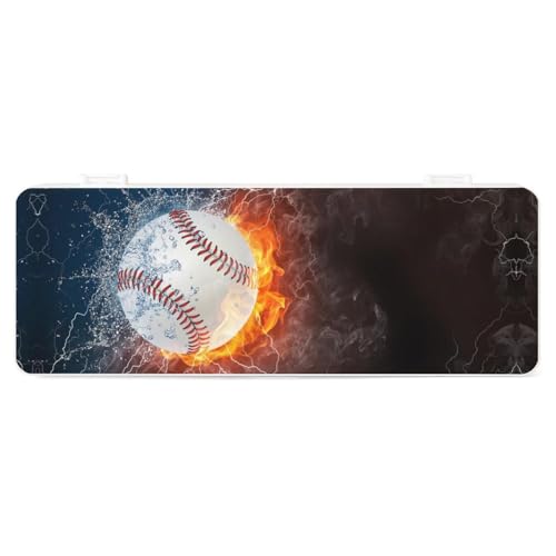Cmagnifico Federmäppchen, Baseballball, kreative einfache Schreibwaren-Box, 19,5 x 7,1 x 2,7 cm, Stil:, Einheitsgröße, Federmäppchen von Cmagnifico