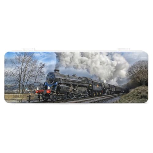 Cmagnifico Federmäppchen, Eisenbahn-Dampfzug, kreative einfache Schreibwaren-Box, 19,5 x 7,1 x 2,7 cm, Stil:, Einheitsgröße, Federmäppchen von Cmagnifico