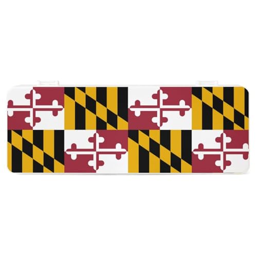 Cmagnifico Federmäppchen, Flagge von Maryland, kreative einfache Schreibwaren-Box, 19,5 x 7,1 x 2,7 cm, Stil:, Einheitsgröße, Federmäppchen von Cmagnifico