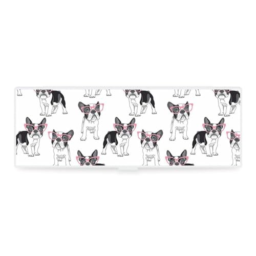 Cmagnifico Federmäppchen, französische Bulldoggen, kreative einfache Schreibwaren-Box, 19,5 x 6,8 x 3 cm, Stil:, Einheitsgröße, Federmäppchen von Cmagnifico