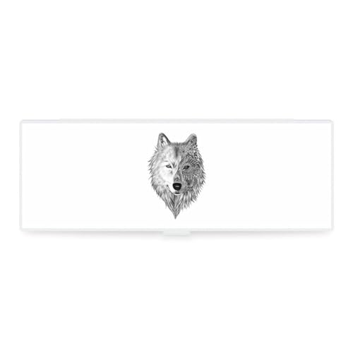 Cmagnifico Federmäppchen, graue WolfCreative einfache Schreibwaren-Box, 19,5 x 6,8 x 3 cm, Stil:, Einheitsgröße, Federmäppchen von Cmagnifico