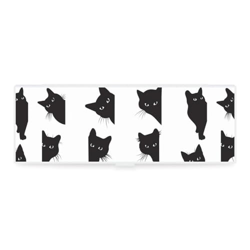 Cmagnifico Federmäppchen, niedliche schwarze Katzengruppe, kreative einfache Schreibwaren-Box, 19,5 x 6,8 x 3 cm, Stil:, Einheitsgröße, Federmäppchen von Cmagnifico