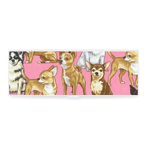 Cmagnifico Federmäppchen, niedlicher Chihuahua, kreative einfache Schreibwaren-Box, 19,5 x 6,8 x 3 cm, Stil:, Einheitsgröße, Federmäppchen von Cmagnifico