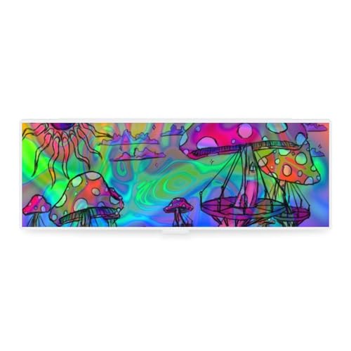 Cmagnifico Federmäppchen, psychedelischer Trippy-Pilz, kreative einfache Schreibwaren-Box, 19,5 x 6,8 x 3 cm, Stil:, Einheitsgröße, Federmäppchen von Cmagnifico