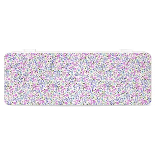 Cmagnifico Federmäppchen, rosa und lila Blumen, kreative einfache Schreibwaren-Box, 19,5 x 7,1 x 2,7 cm, Stil:, Einheitsgröße, Federmäppchen von Cmagnifico