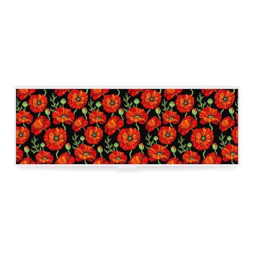 Cmagnifico Federmäppchen, rote Mohnblumen, kreative einfache Schreibwaren-Box, 19,5 x 6,8 x 3 cm, Stil:, Einheitsgröße, Federmäppchen von Cmagnifico