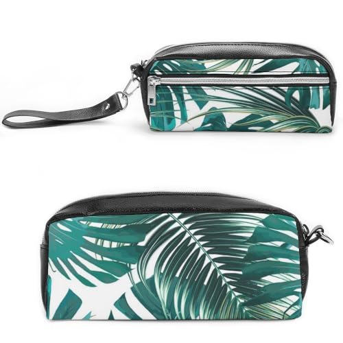 Cmagnifico Federmäppchen aus Leder, Palmblatt und MonsteraStationery Tasche als Federmäppchen für Büro und Schule, Geschäftsreise oder kleine Werkzeugbox, Make-up-Tasche von Cmagnifico