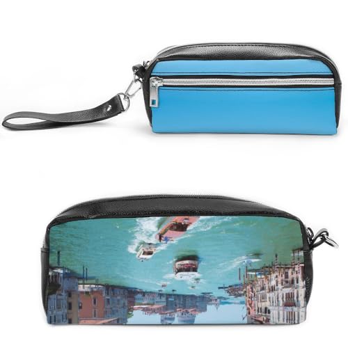 Cmagnifico Federmäppchen aus Leder, Venedig, Italien, Schreibwaren-Tasche als Federmäppchen für Büro und Schule, Geschäftsreisetasche oder kleine Werkzeugbox, Make-up-Tasche von Cmagnifico