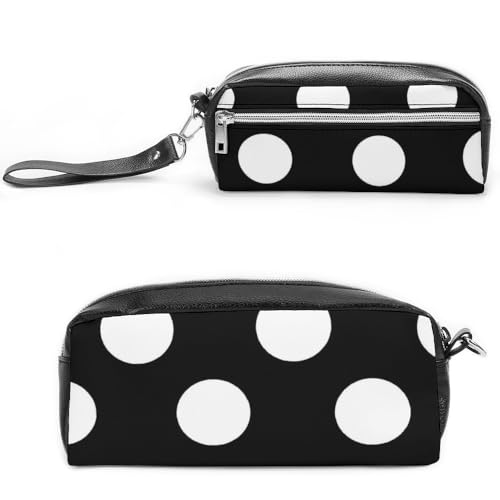 Cmagnifico Federmäppchen aus Leder, schwarz, DotStationery Tasche verwendet als Federmäppchen für Büro und Schule, Business-Reisetasche oder kleine Werkzeugbox, Make-up-Tasche von Cmagnifico