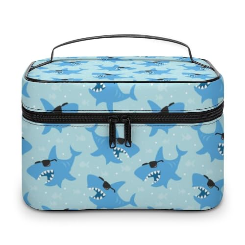 Cmagnifico Kosmetiktasche, Kuchen- und Teekannen-Blumen-Make-up-Tasche, Leder, Reise-Kulturbeutel für Damen, Stil 1, 25x18x15cm von Cmagnifico