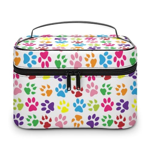 Cmagnifico Kosmetiktasche, Kuchen- und Teekannen-Blumen-Make-up-Tasche, Leder, Reise-Kulturbeutel für Damen, Style-3, 25x18x15cm von Cmagnifico