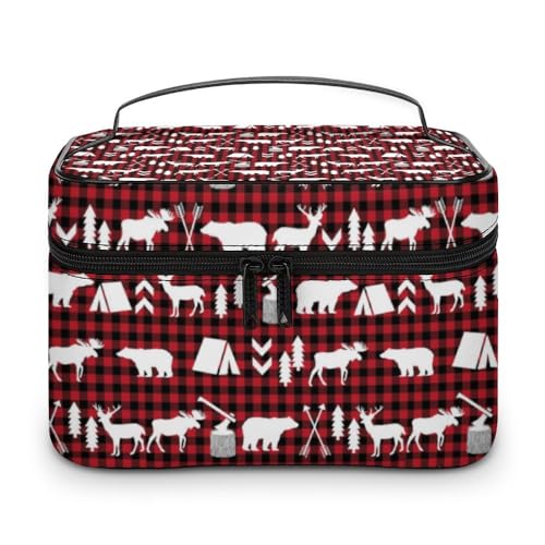 Cmagnifico Kosmetiktasche mit niedlichem Eulen-Motiv, Make-up-Tasche, Leder, Reise-Kulturbeutel für Damen, Stil 1, 25x18x15cm von Cmagnifico