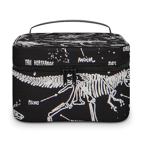 Cmagnifico Kosmetiktasche mit roten Herzen, Make-up-Tasche, Leder, Reise-Kulturbeutel für Damen, Jurassic Dinosaurier, 25x18x15cm von Cmagnifico