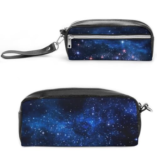 Cmagnifico Leder-Federmäppchen, Aurora, Sternenhimmel, Weltraum, Sternennacht, Schreibwaren-Tasche als Federmäppchen für Büro und Schule, Geschäftsreisetasche oder kleine Werkzeugbox, Make-up-Tasche von Cmagnifico