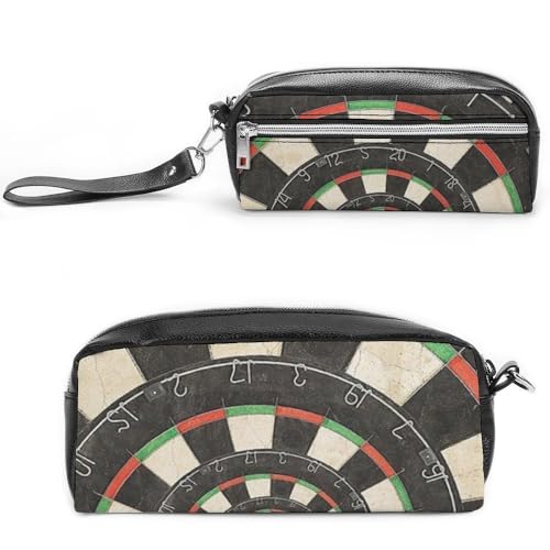 Cmagnifico Leder-Federmäppchen, Dart-TargetSchreibwaren-Tasche als Federmäppchen für Büro und Schule, Geschäftsreisetasche oder kleine Werkzeugbox, Make-up-Tasche von Cmagnifico