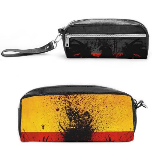 Cmagnifico Leder-Federmäppchen, Deutschland-Flagge, EagleStationery Tasche verwendet als Federmäppchen für Büro und Schule, Geschäftsreise oder kleine Werkzeugbox, Make-up-Tasche von Cmagnifico