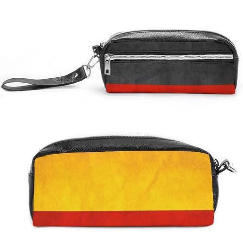 Cmagnifico Leder-Federmäppchen, Deutschland-Flagge, Schreibwaren-Tasche verwendet als Federmäppchen für Büro und Schule, Geschäftsreisetasche oder kleine Werkzeugbox, Make-up-Tasche von Cmagnifico