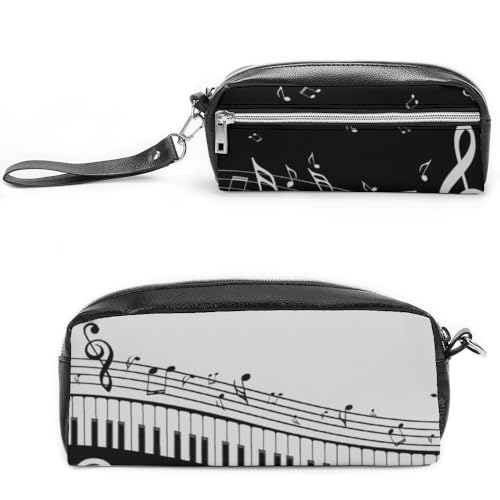 Cmagnifico Leder-Federmäppchen, Klaviertasten, Schreibwaren-Tasche als Federmäppchen für Büro und Schule, Geschäftsreisetasche oder kleine Werkzeugbox, Make-up-Tasche von Cmagnifico