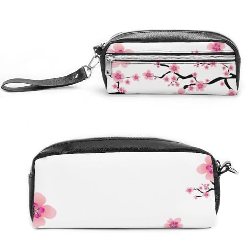 Cmagnifico Leder-Federmäppchen, Pflaumenblüten-Schreibwaren-Tasche als Federmäppchen für Büro und Schule, Geschäftsreisetasche oder kleine Werkzeugbox, Make-up-Tasche von Cmagnifico