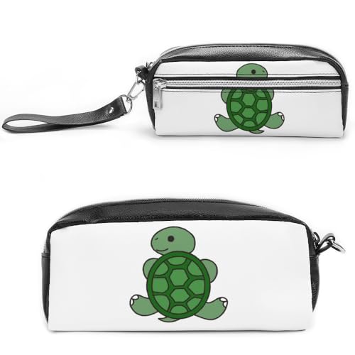 Cmagnifico Leder-Federmäppchen, Schildkrötenmuster, Schreibwaren-Tasche als Federmäppchen für Büro und Schule, Geschäftsreisetasche oder kleine Werkzeugbox, Make-up-Tasche von Cmagnifico