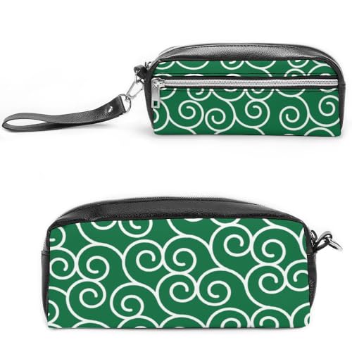 Cmagnifico Leder-Federmäppchen, arabesken Hintergrund, Schreibwaren-Tasche als Federmäppchen für Büro und Schule, Geschäftsreisetasche oder kleine Werkzeugbox, Make-up-Tasche von Cmagnifico