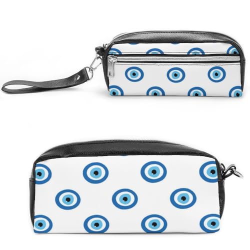 Cmagnifico Leder-Federmäppchen, böse Blicke, Schreibwaren-Tasche als Federmäppchen für Büro und Schule, Business-Reisetasche oder kleine Werkzeugbox, Make-up-Tasche von Cmagnifico