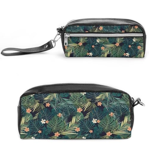 Cmagnifico Leder-Federmäppchen, hawaiianische Palme, Schreibwaren-Tasche als Federmäppchen für Büro und Schule, Geschäftsreisetasche oder kleine Werkzeugbox, Make-up-Tasche von Cmagnifico