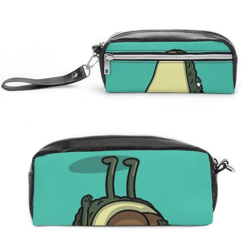 Cmagnifico Leder-Federmäppchen, niedliche Avocado-Anime-Schreibwaren-Tasche als Federmäppchen für Büro und Schule, Geschäftsreisetasche oder kleine Werkzeugbox, Make-up-Tasche von Cmagnifico