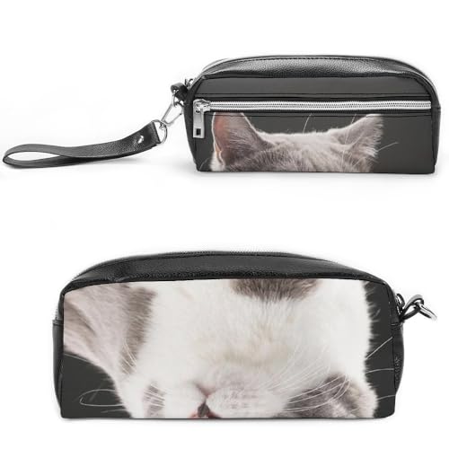 Cmagnifico Leder-Federmäppchen, niedliche Brille, Schreibwaren-Tasche als Federmäppchen für Büro und Schule, Business-Reisetasche oder kleine Werkzeugbox, Make-up-Tasche von Cmagnifico