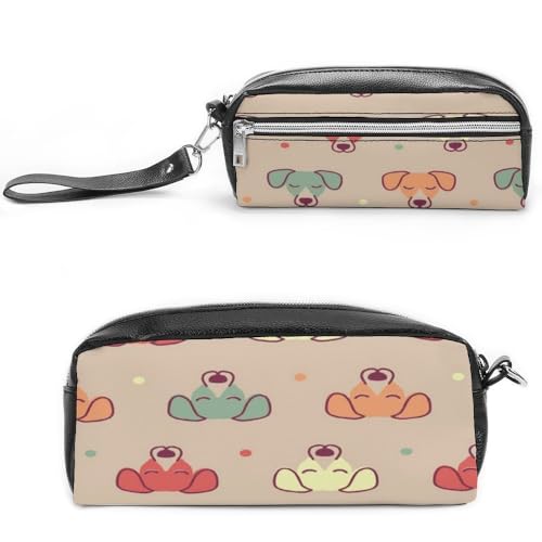 Cmagnifico Leder-Federmäppchen, niedlicher Jack Russell TerrierSchreibwaren-Tasche als Federmäppchen für Büro und Schule, Geschäftsreise oder kleine Werkzeugbox, Make-up-Tasche von Cmagnifico