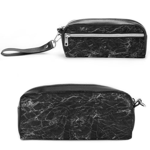 Cmagnifico Leder-Federmäppchen, schwarzer Marmor, Schreibwaren-Tasche als Federmäppchen für Büro und Schule, Business-Reisetasche oder kleine Werkzeugbox, Make-up-Tasche von Cmagnifico