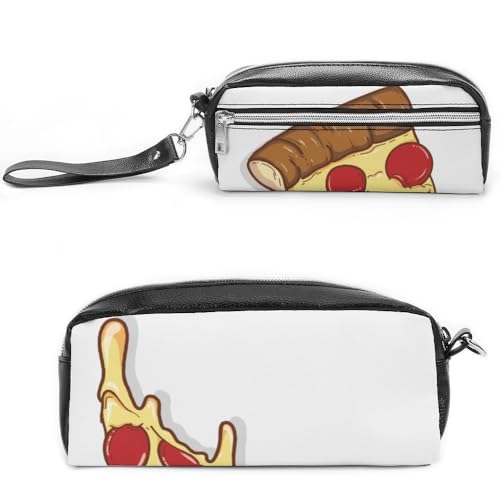 Cmagnifico PizzaStationery Federmäppchen aus Leder als Federmäppchen für Büro und Schule, Business-Reisetasche oder kleine Werkzeugbox, Make-up-Tasche von Cmagnifico