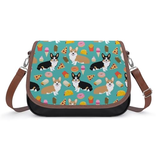 Cmagnifico Umhängetasche, süße Corgi-Umhängetasche, Leder-Handtasche für Damen, Reisen, Arbeit, Alltag Cmagnifico Umhängetasche, süße Corgi-Umhängetasche, Leder-Handtasche für Damen, Reisen, Arbeit, Alltag von Cmagnifico