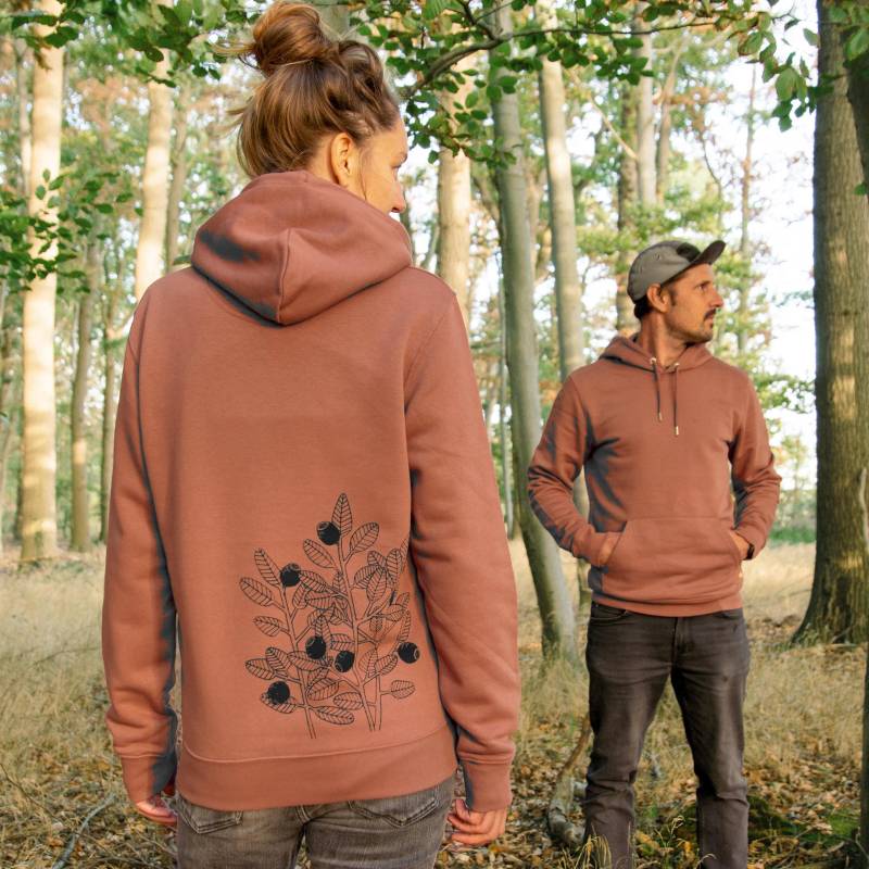 Bio Hoodie Unisex Blaubeere in Heritage Brown Für Herren Und Damen/Kapuzenpullover Männer von Cmig