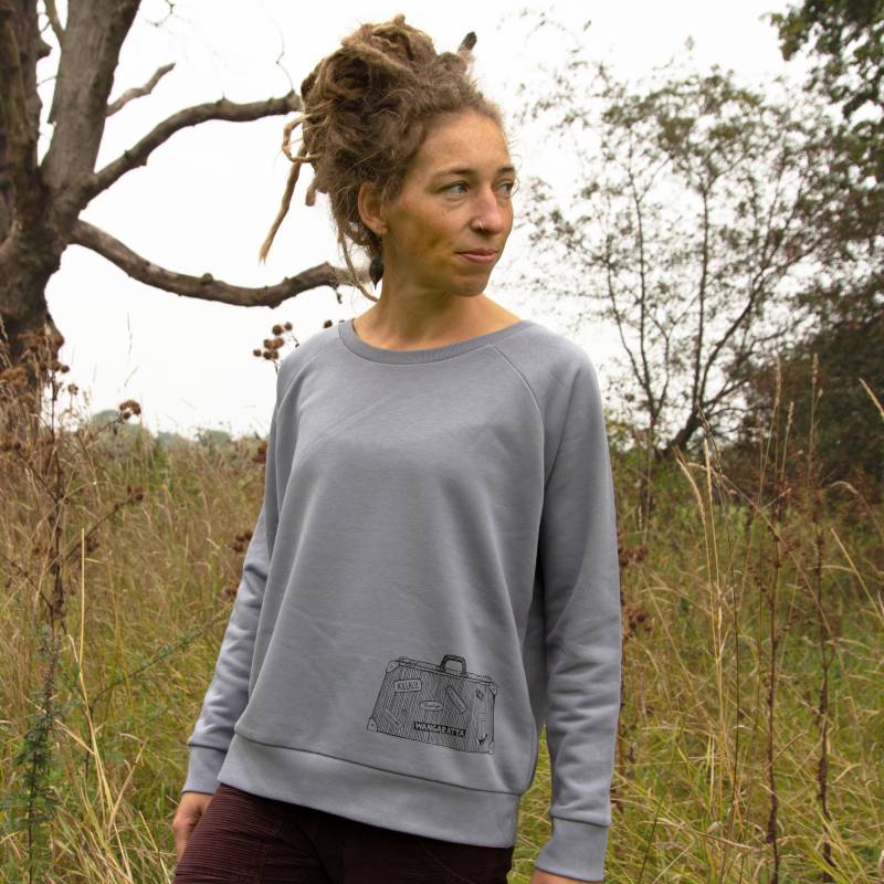 Bio Pullover Damen/Sweatshirt Reisekoffer in Lava Grey von Cmig