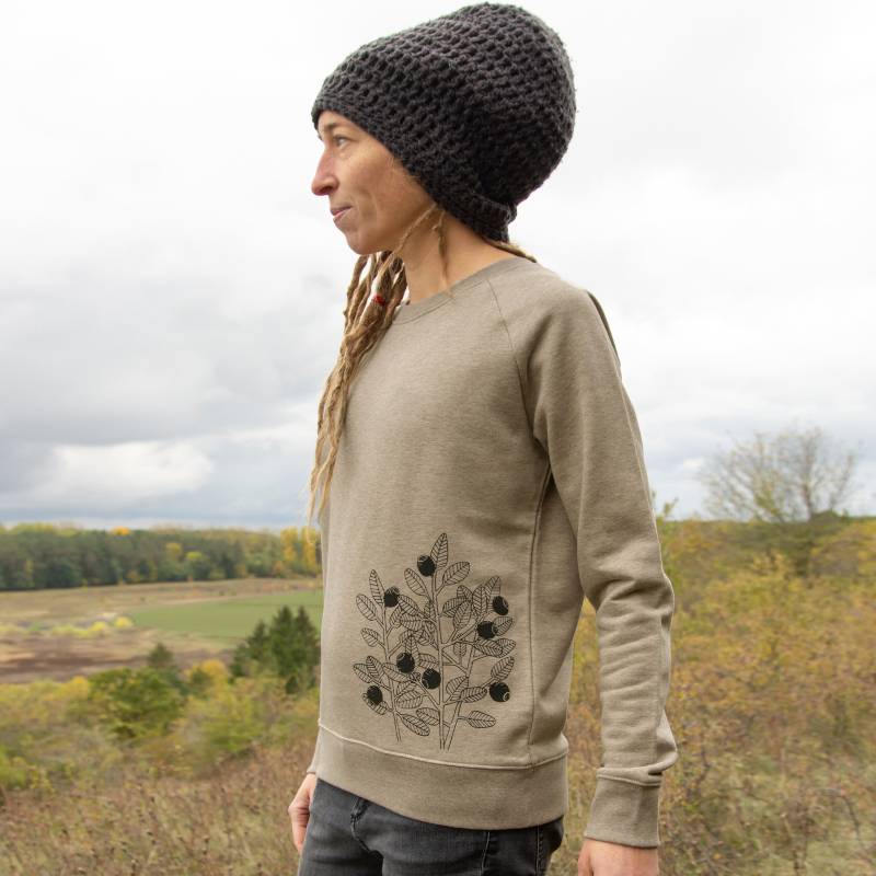 Bio Pullover Frauen/Sweatshirt Damen "Blaubeere" Für in Heather Sand von Cmig