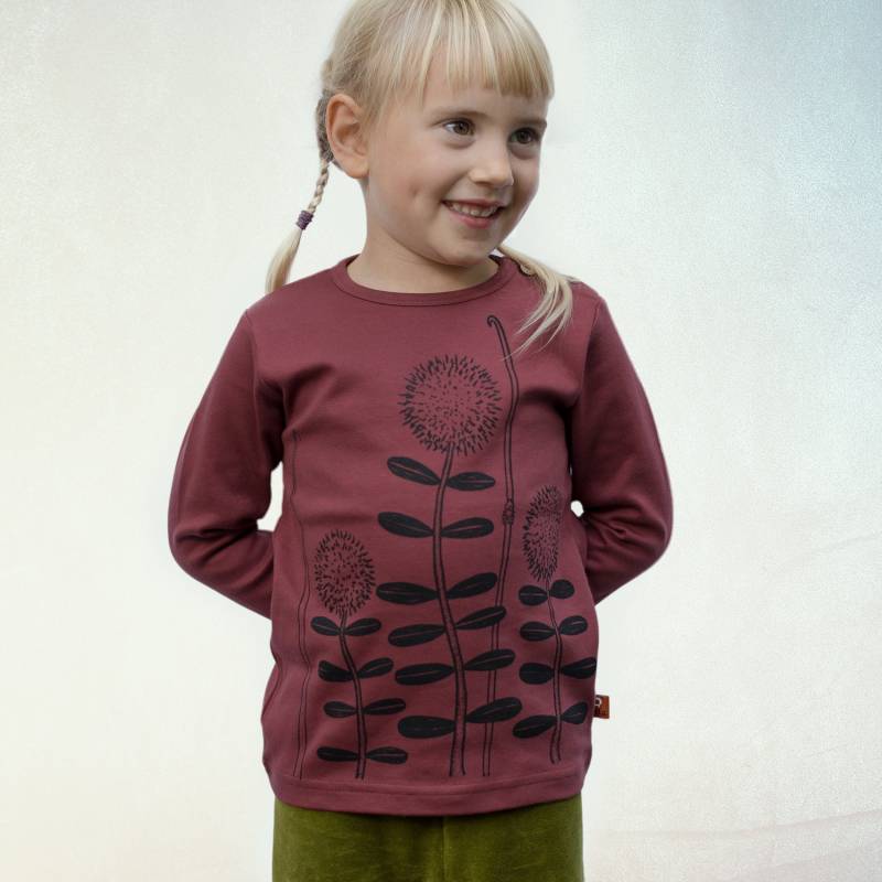Bio Waldblumen Langarmshirt Für Kinder in Apple Butter von Cmig