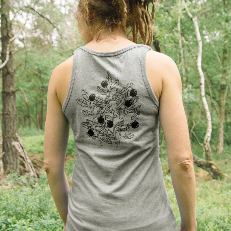 Blaubeer Tank-Top Für Damen/Frauen Top Aus Bio Baumwolle in Heather Grey von Cmig