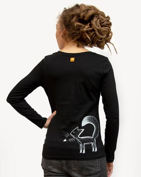 Cmig Franzi Fuchs Langarmshirt Damen schwarz von Cmig